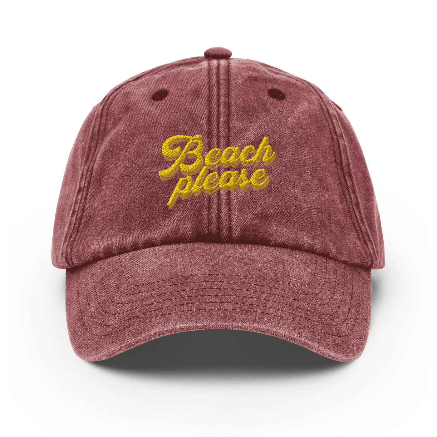 Beach Please Vintage Hat - Vintage Red - - Just Another Cap Store