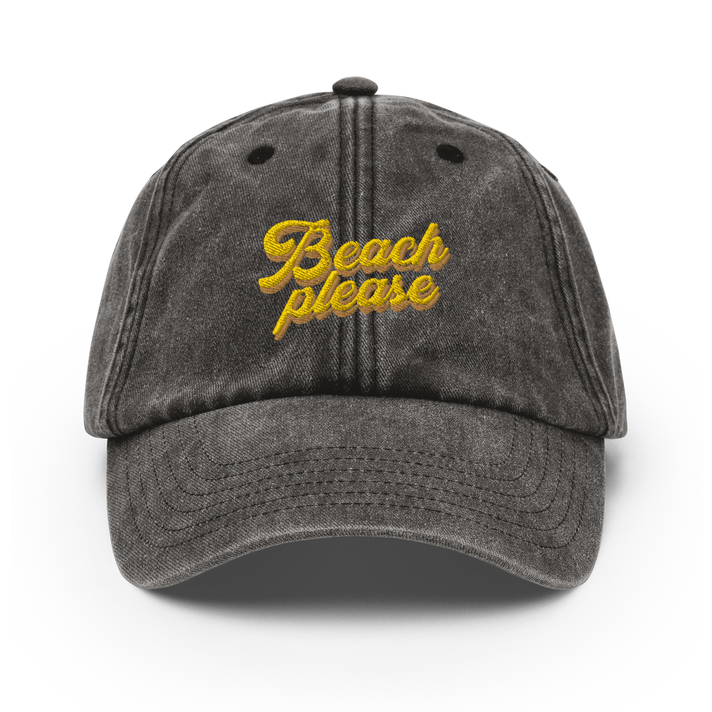 Beach Please Vintage Hat - Vintage Black - - Just Another Cap Store