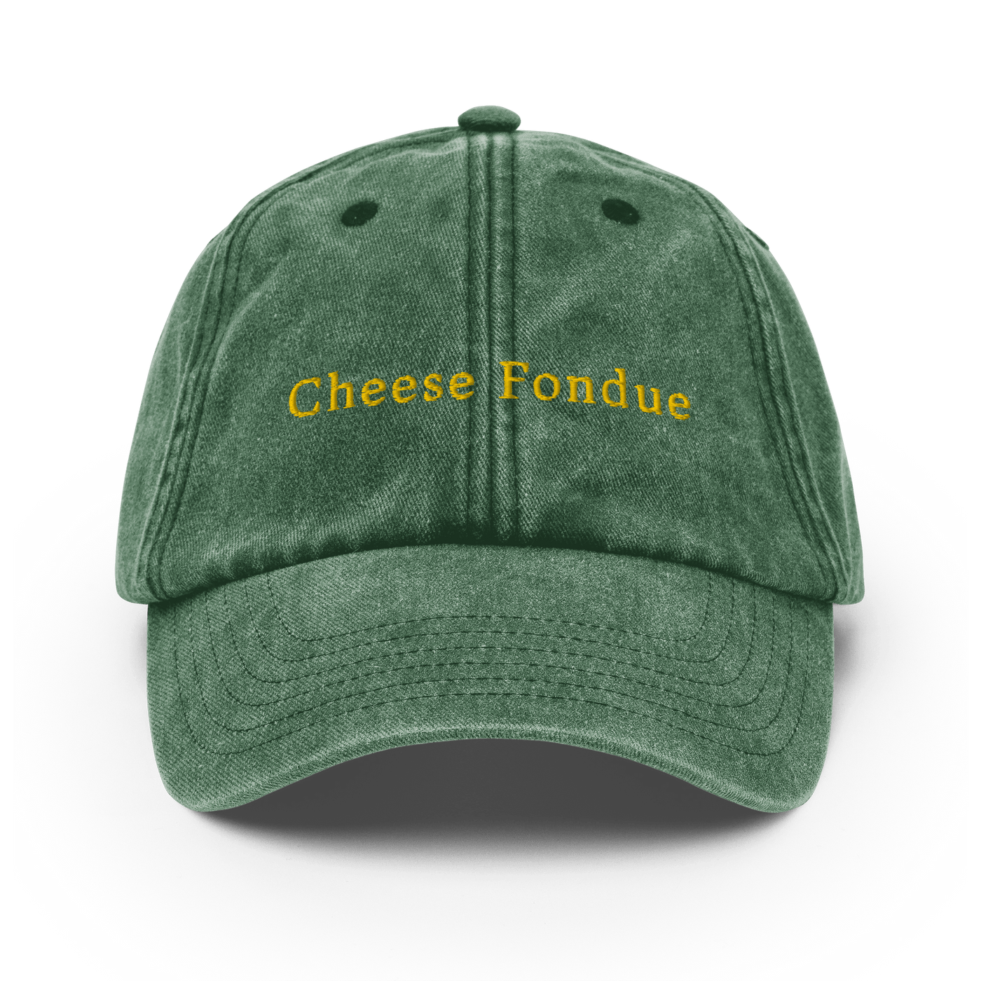 Cheese Fondue Vintage Hat - Vintage Bottle Green - - Just Another Cap Store