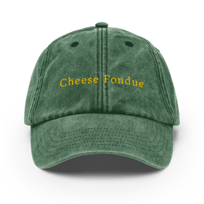 Cheese Fondue Vintage Hat - Vintage Bottle Green - - Just Another Cap Store