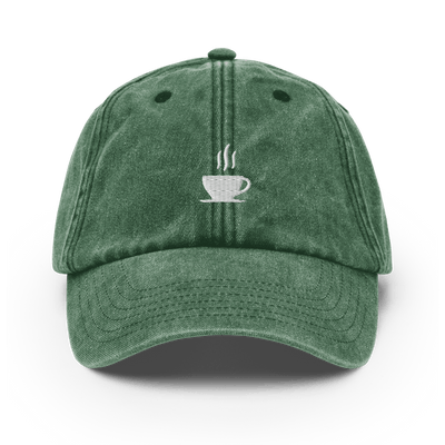 Coffee Cup Vintage Hat - Vintage Bottle Green - - Just Another Cap Store