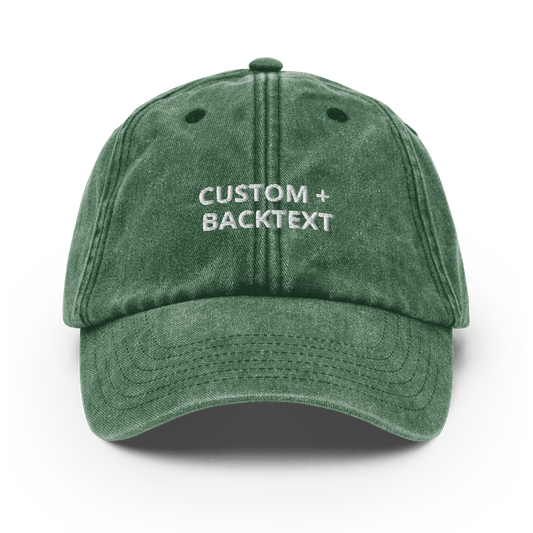 Custom + Back Vintage Hat - Vintage Bottle Green - - Just Another Cap Store