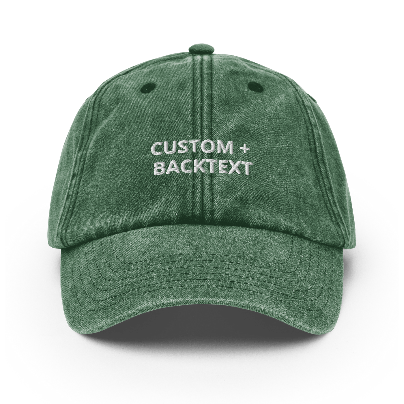 Custom + Back Vintage Hat - Vintage Bottle Green - - Just Another Cap Store