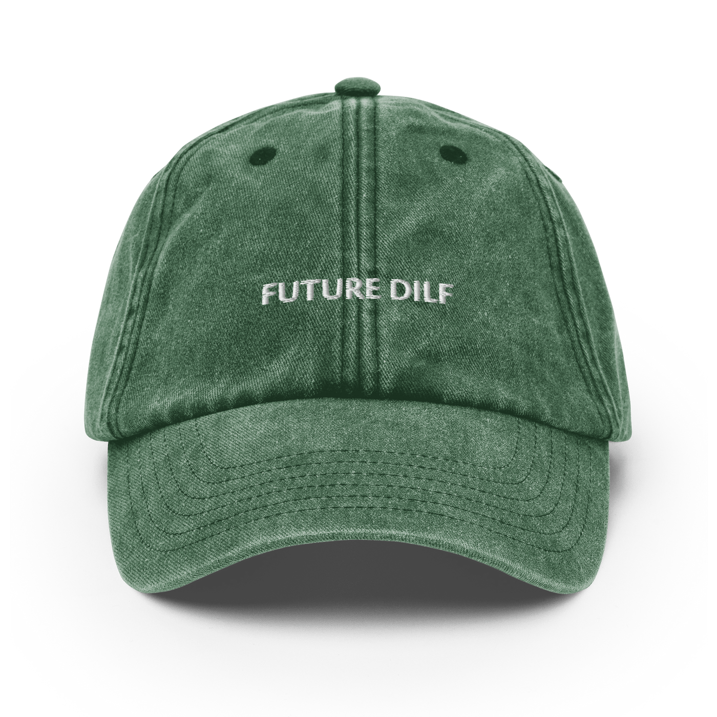 Future Dilf Vintage Hat - Vintage Bottle Green - - Just Another Cap Store