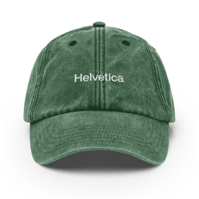 Helvetica Vintage Hat - Vintage Bottle Green - - Just Another Cap Store