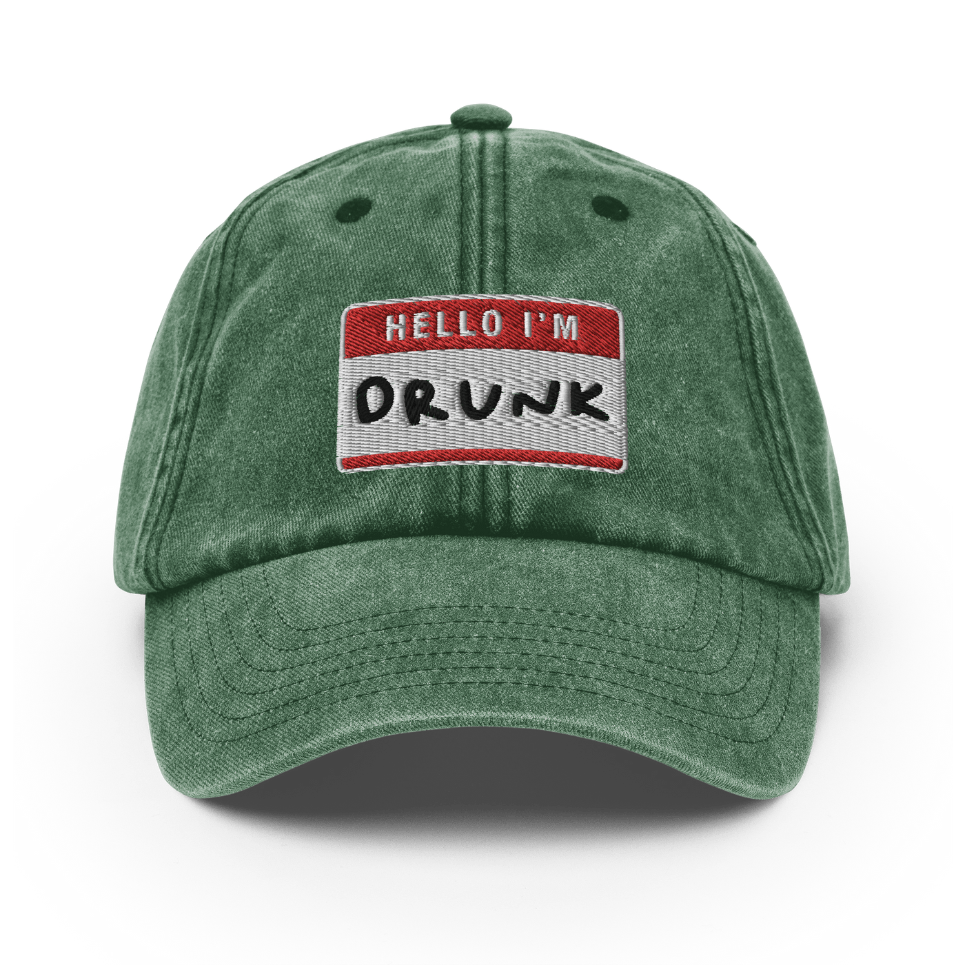 I'm Drunk Vintage Hat - Vintage Bottle Green - - Just Another Cap Store