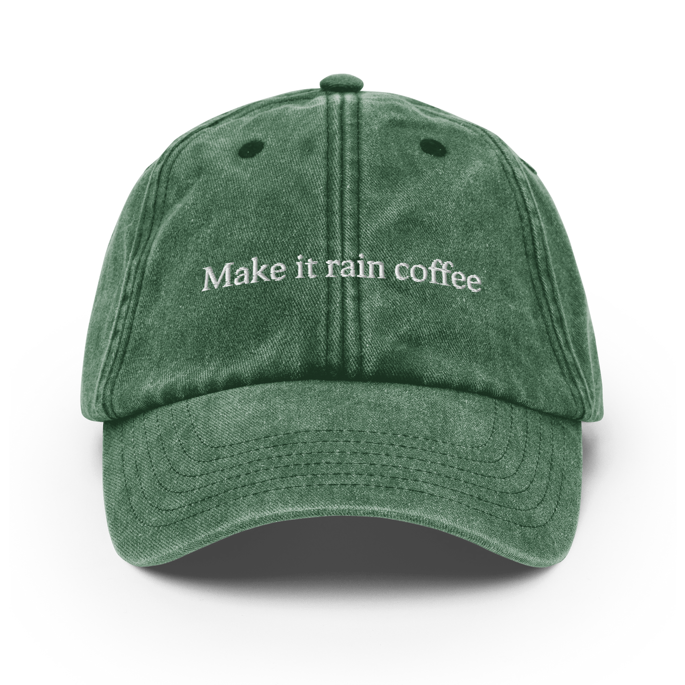 Make it Rain Coffee Vintage Hat - Vintage Bottle Green - - Just Another Cap Store