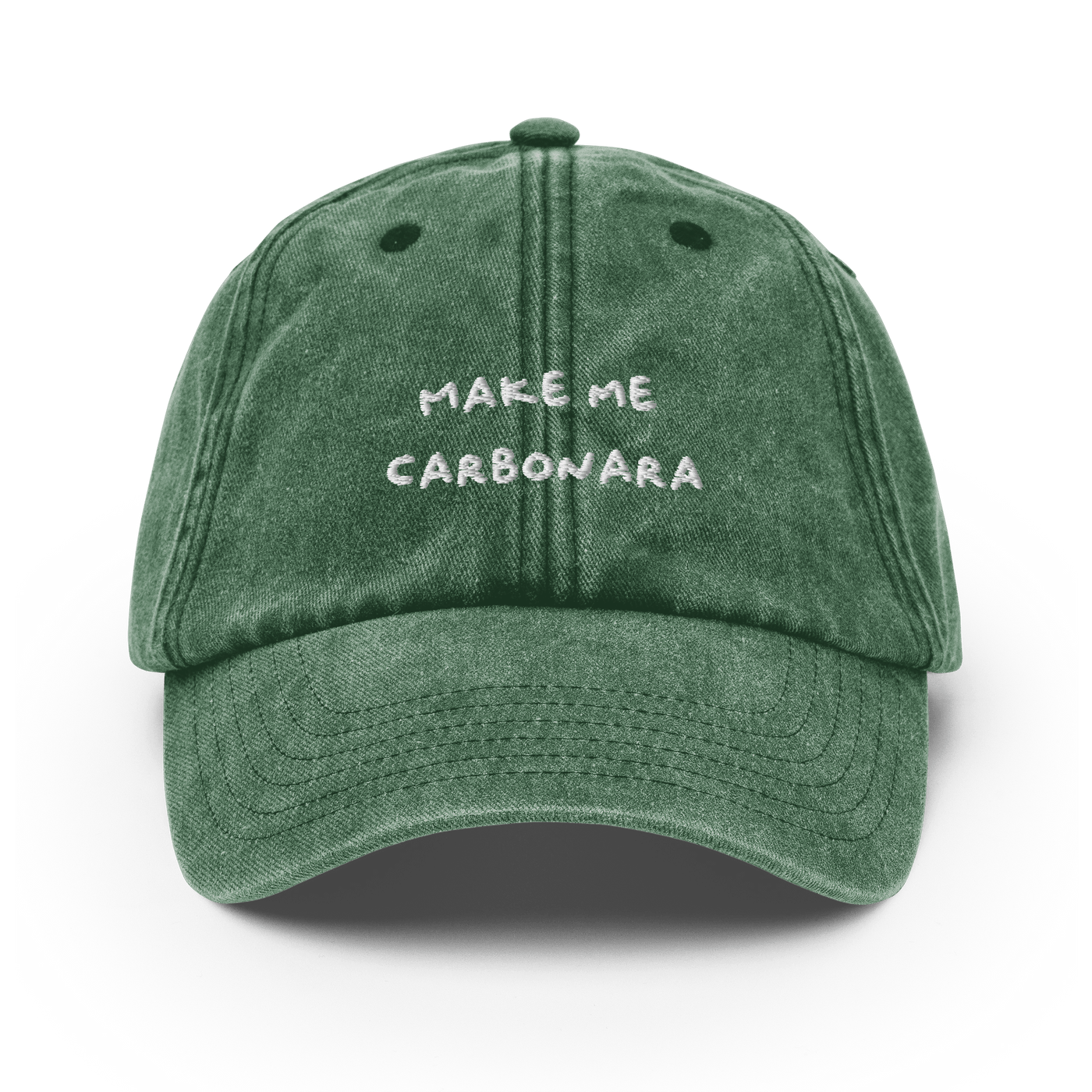 Make me Carbonara Vintage Hat - Vintage Bottle Green - - Just Another Cap Store