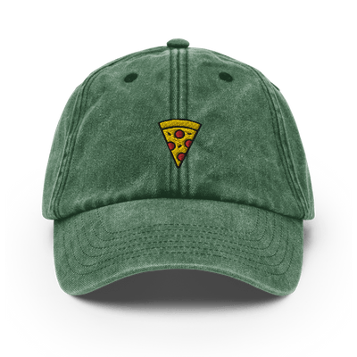 Pizza Icon Vintage Hat - Vintage Bottle Green - - Just Another Cap Store