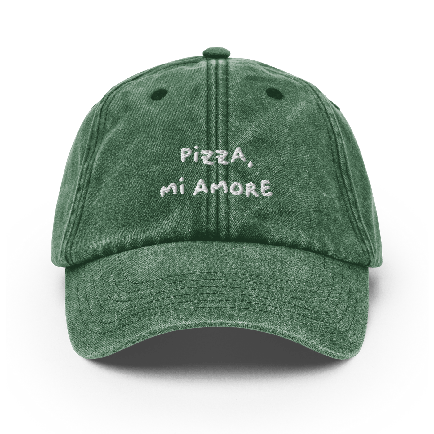 Pizza Mi Amore Vintage Hat - Vintage Bottle Green - - Just Another Cap Store