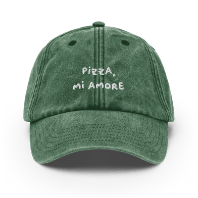 Pizza Mi Amore Vintage Hat - Vintage Bottle Green - - Just Another Cap Store