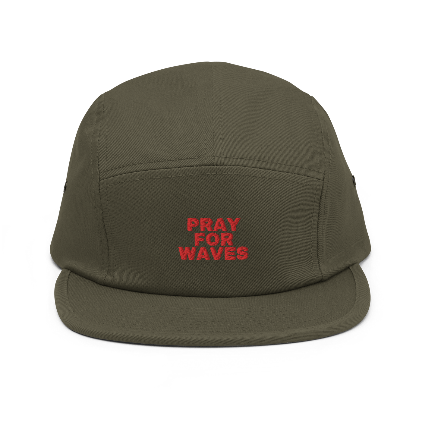 Pray For Waves Five Panel Cap - Olive - Just Another Cap Store