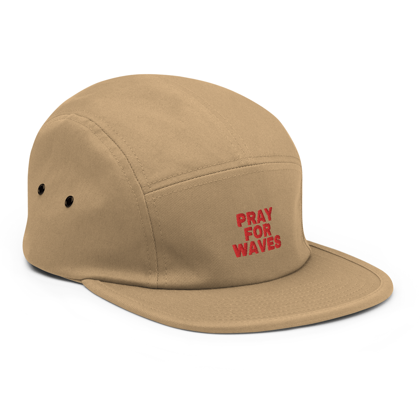 Pray For Waves Five Panel Cap - Khaki - Just Another Cap Store