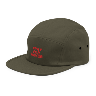 Pray For Waves Five Panel Cap - Olive - Just Another Cap Store
