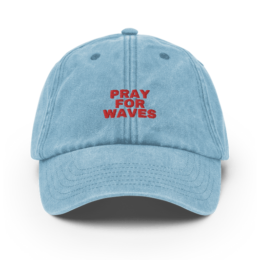 Pray For Waves Vintage Hat - Vintage Light Denim - Just Another Cap Store