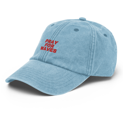 Pray For Waves Vintage Hat - Vintage Light Denim - Just Another Cap Store