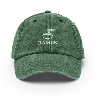 Ramen Bowl Vintage Hat - Vintage Bottle Green - - Just Another Cap Store