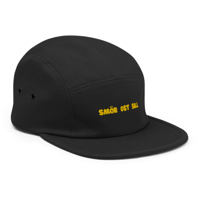 SOS Five Panel Cap - Black - Just Another Cap Store