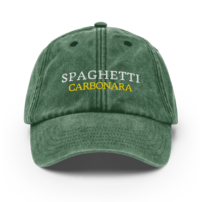 Spaghetti Carbonara Vintage Hat - Vintage Bottle Green - - Just Another Cap Store