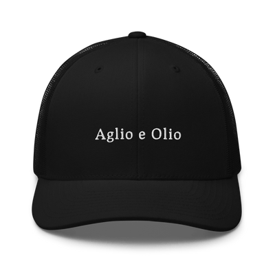 Aglio e Olio Trucker Cap - Black - - Just Another Cap Store