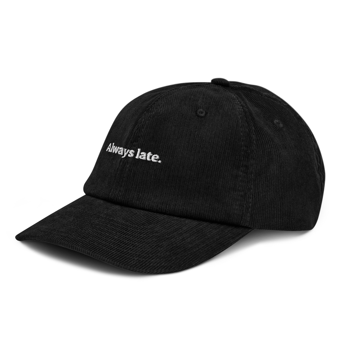 Always Late. Corduroy hat - Black - - Just Another Cap Store