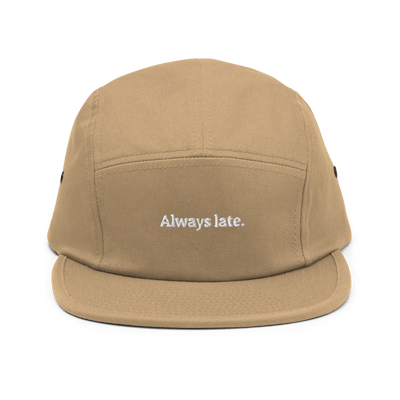 Always Late. Five Panel Cap - Khaki - - Just Another Cap Store