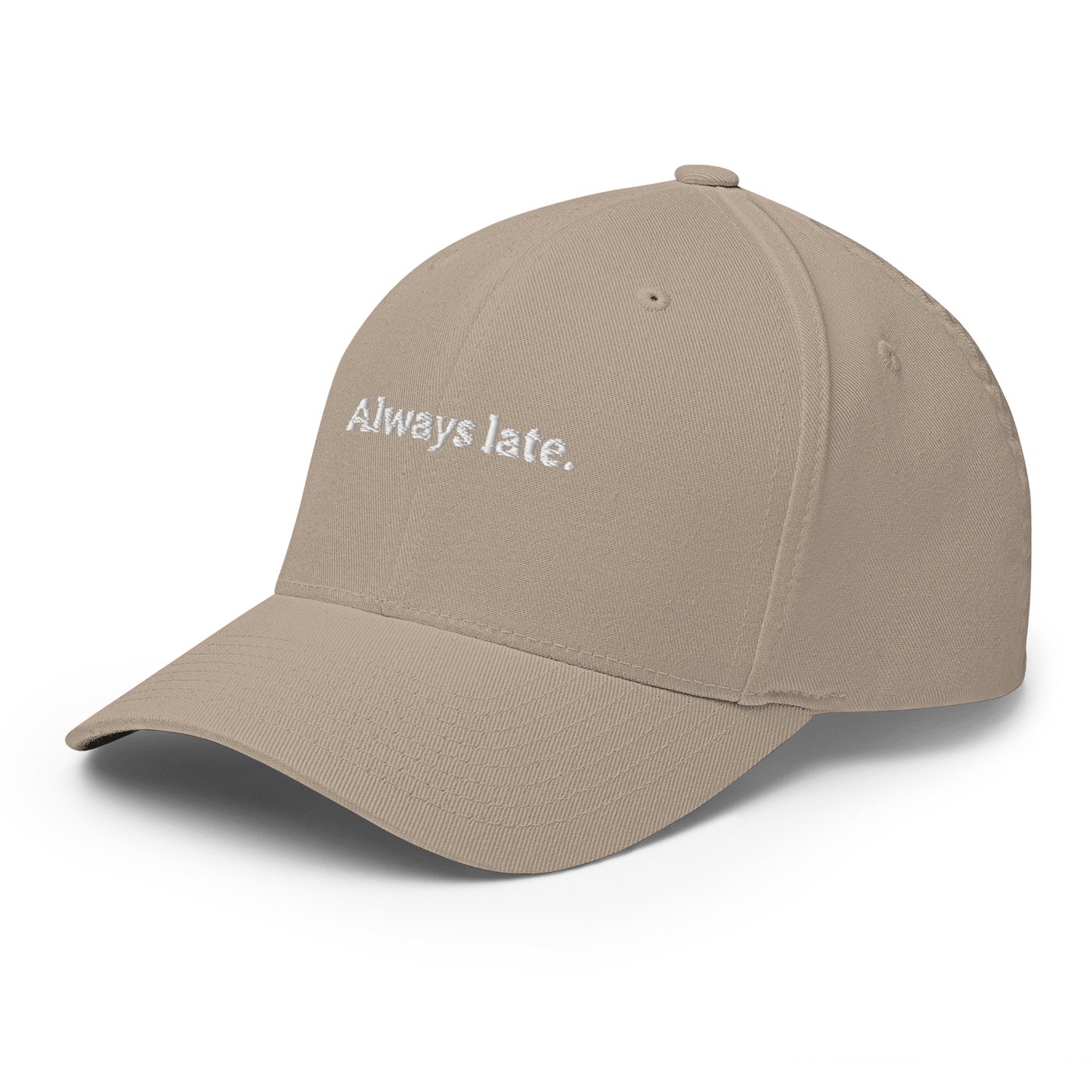 Always Late Flexfit Cap - Khaki - S/M - Just Another Cap Store