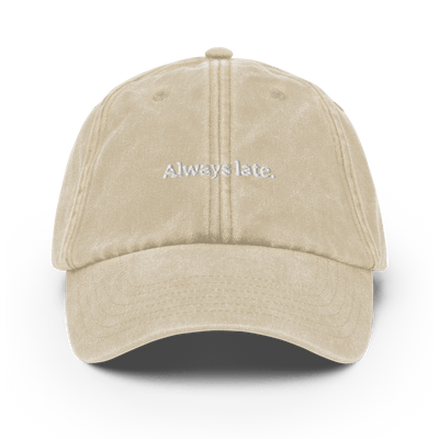 Always Late. Vintage Hat - Vintage Stone - - Just Another Cap Store