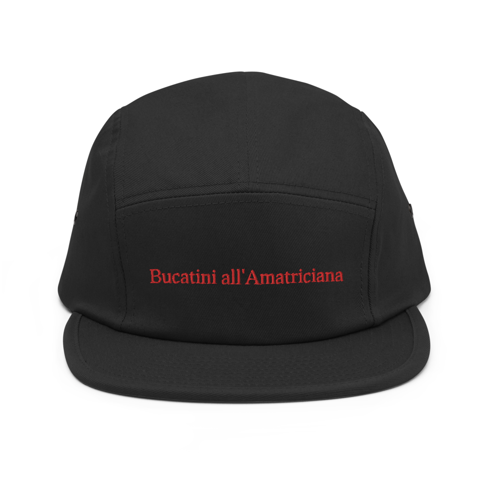Bucatini all'Amatriciana Five Panel Hat - Black - - Just Another Cap Store