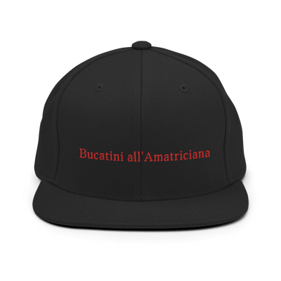 Bucatini all'Amatriciana Snapback Hat - Black - - Just Another Cap Store