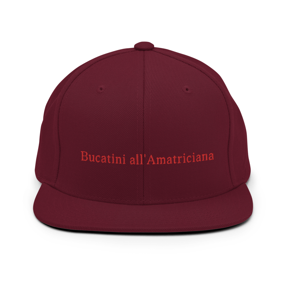Bucatini all'Amatriciana Snapback Hat - Maroon - - Just Another Cap Store
