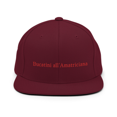 Bucatini all'Amatriciana Snapback Hat - Maroon - - Just Another Cap Store