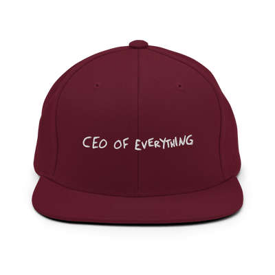 CEO of everything Snapback - Black - - Just Another Cap Store