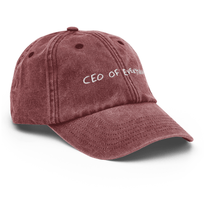 CEO of everything Vintage Hat - Vintage Red - - Just Another Cap Store