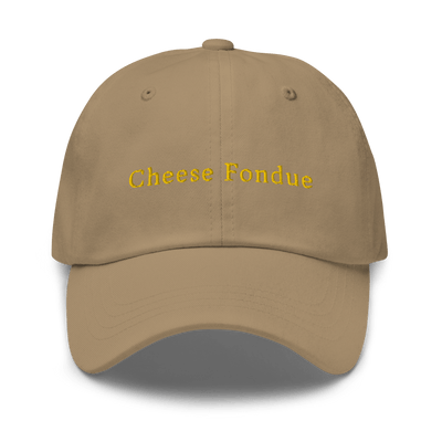Cheese Fondue Dad hat - Khaki - - Just Another Cap Store
