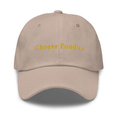 Cheese Fondue Dad hat - Stone - - Just Another Cap Store