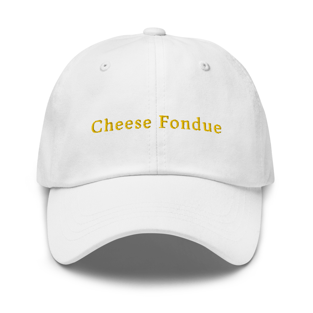 Cheese Fondue Dad hat - White - - Just Another Cap Store
