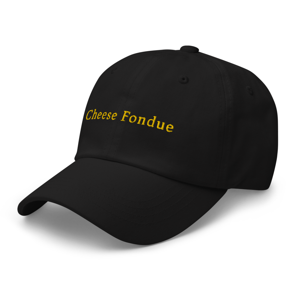 Cheese Fondue Dad hat - Black - - Just Another Cap Store