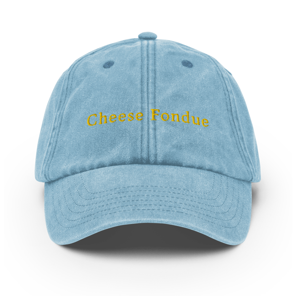 Cheese Fondue Vintage Hat - Vintage Light Denim - - Just Another Cap Store