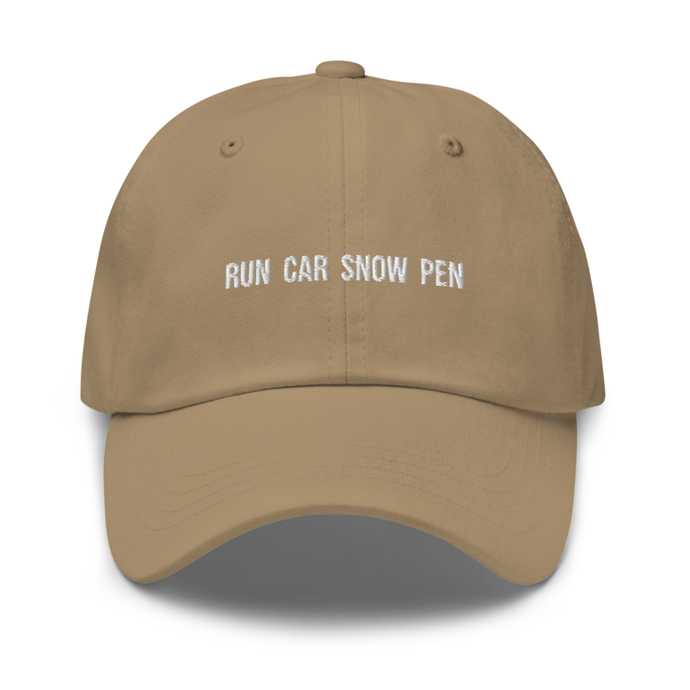 Run Car Snow Pen Dad hat