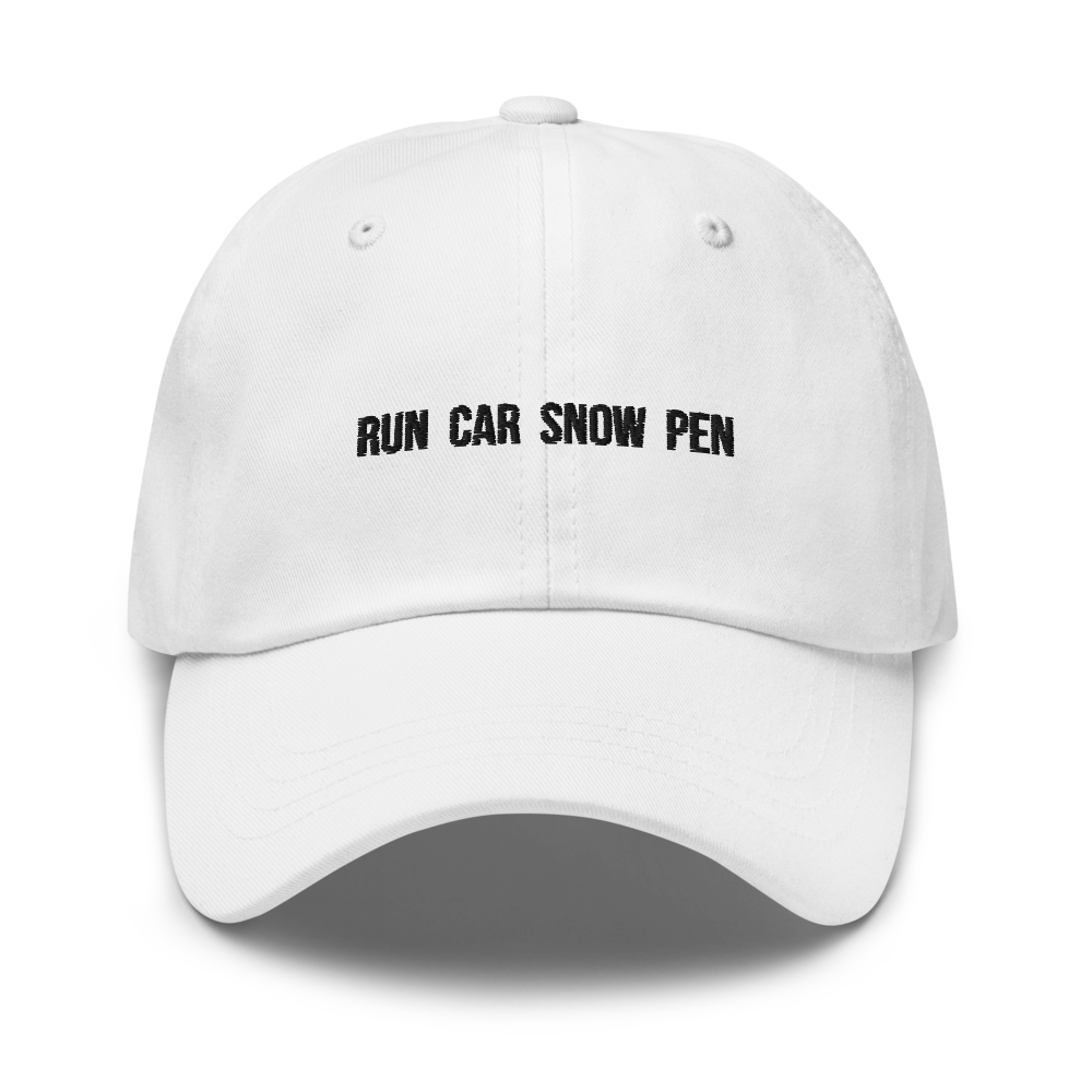 Run Car Snow Pen Dad hat