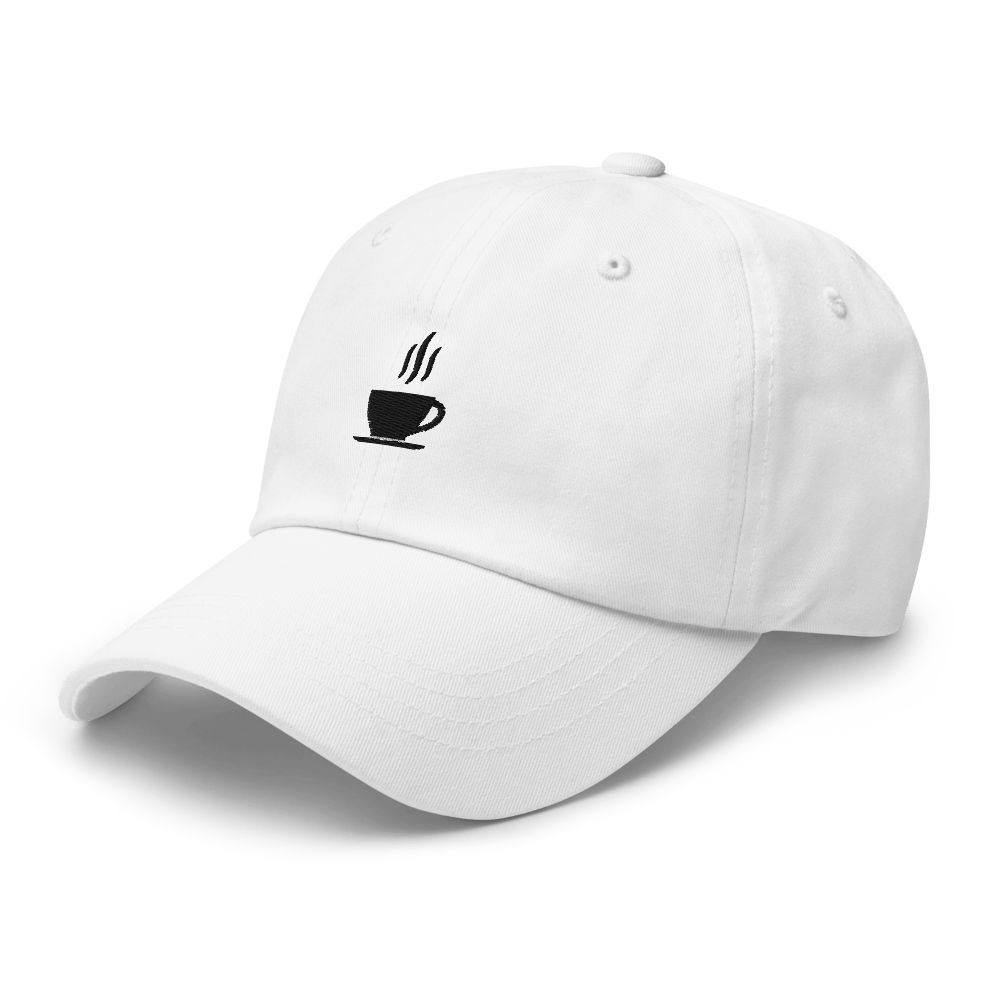 Coffee Cup Dad hat - White - - Just Another Cap Store