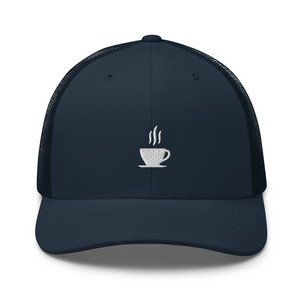 Coffee Cup Trucker Cap - Navy - - Just Another Cap Store