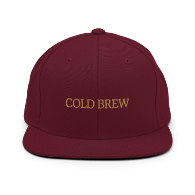 Cold Brew Snapback Hat - Maroon - - Just Another Cap Store