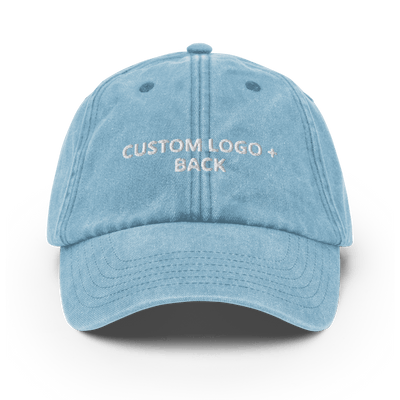 Custom logo + back Vintage Hat - Vintage Black - - Just Another Cap Store