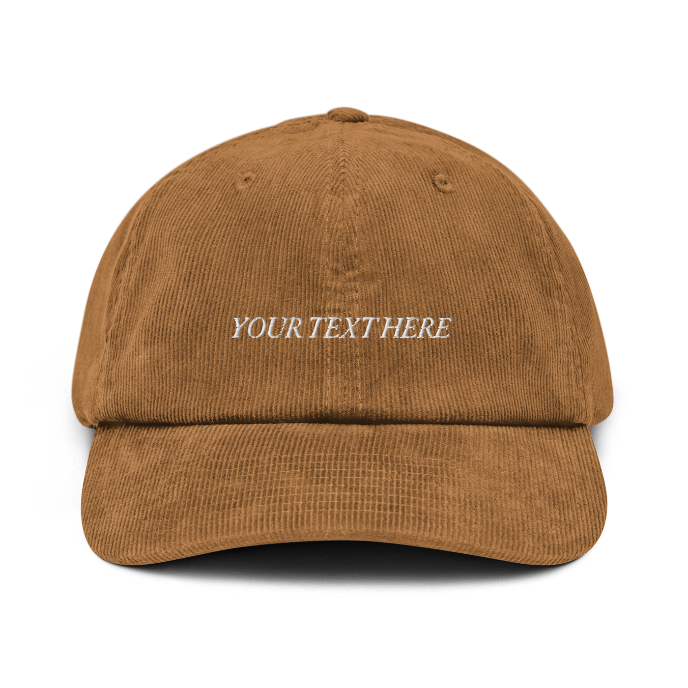 Customize Your Own Corduroy hat - Italic Font - Camel - - Just Another Cap Store