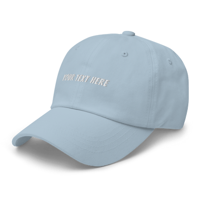 Customize Your Own Dad hat - Banger Font - Light Blue - - Just Another Cap Store