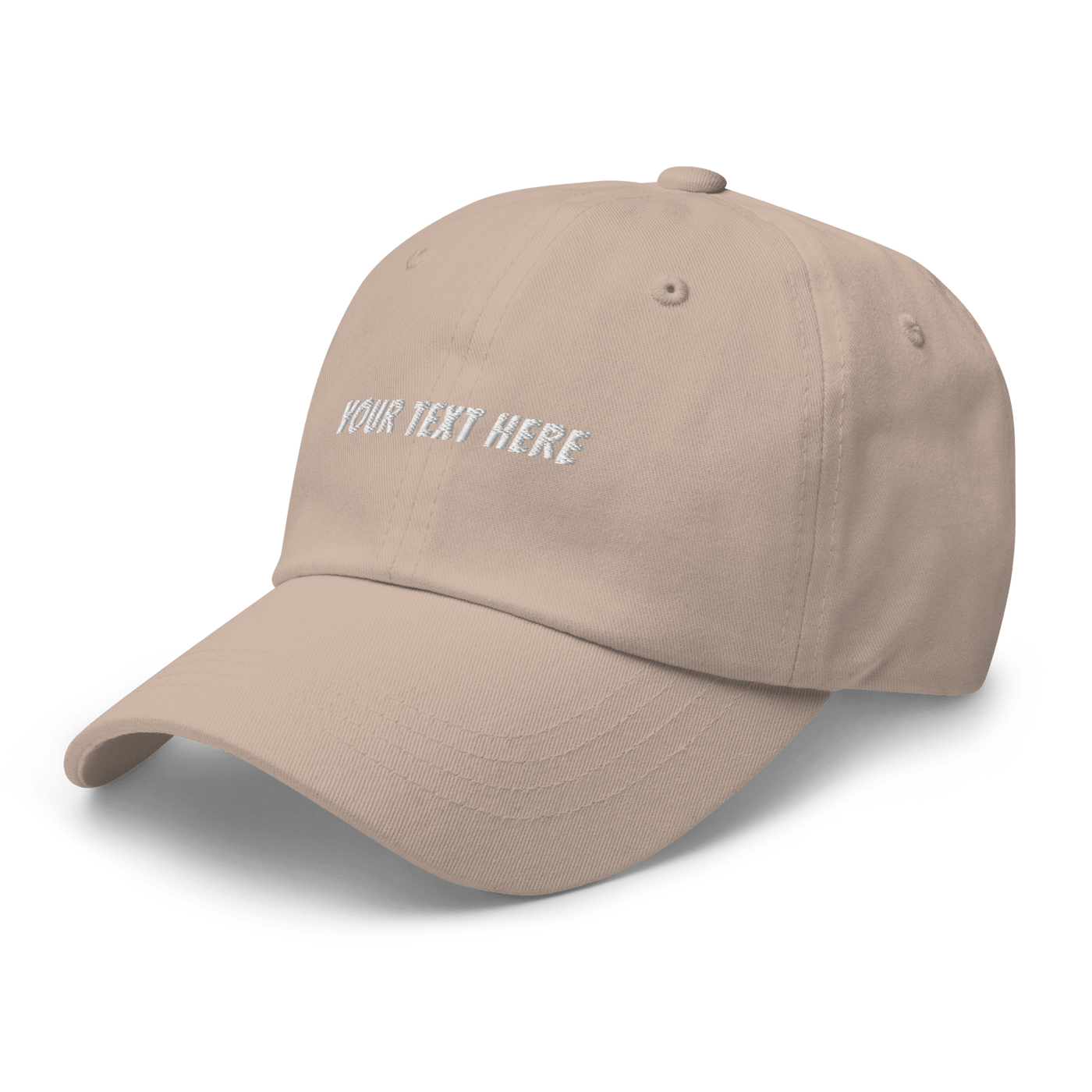 Customize Your Own Dad hat - Banger Font - Khaki - - Just Another Cap Store