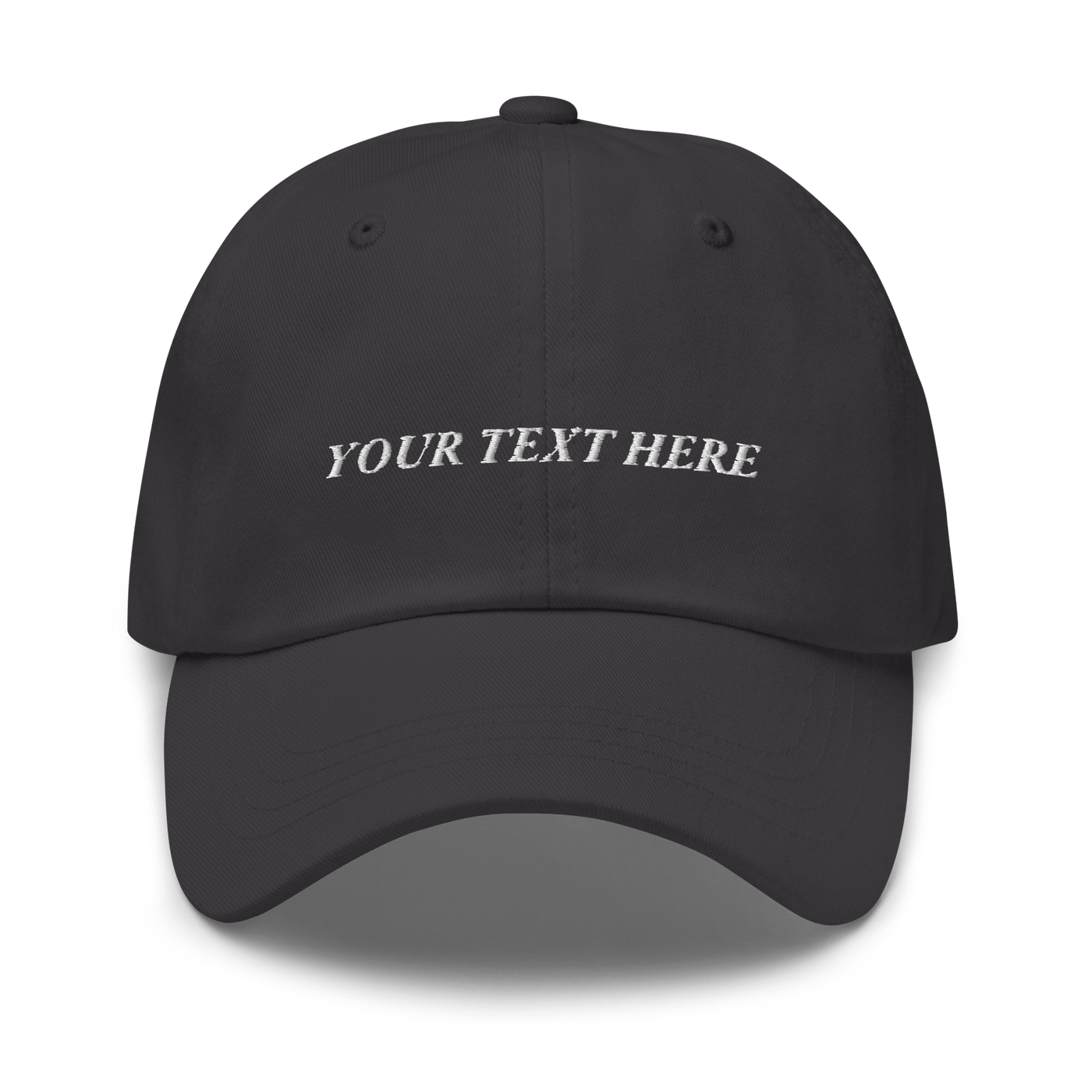 Customize Your Own Dad hat - Italic Font - Dark Grey - - Just Another Cap Store