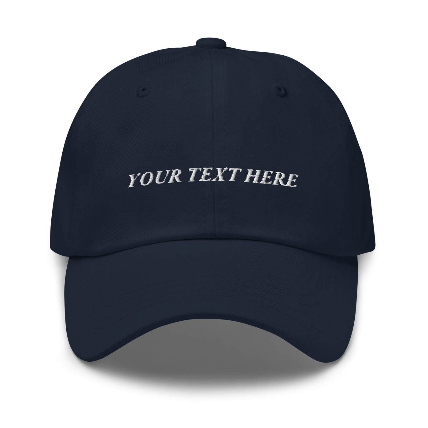 Customize Your Own Dad hat - Italic Font - Navy - - Just Another Cap Store